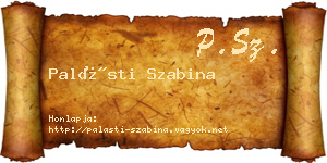 Palásti Szabina névjegykártya